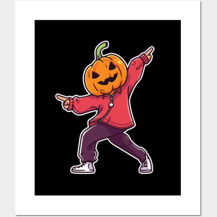 Pumpkin Man Dancing. The Spooky Dance. Posters and Art